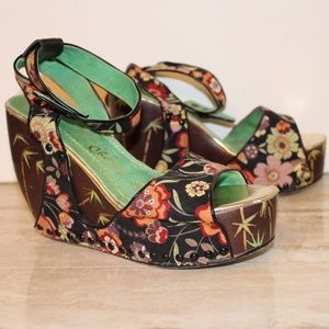 Irregular Choice Zohan Black Floral Platforms 9.5